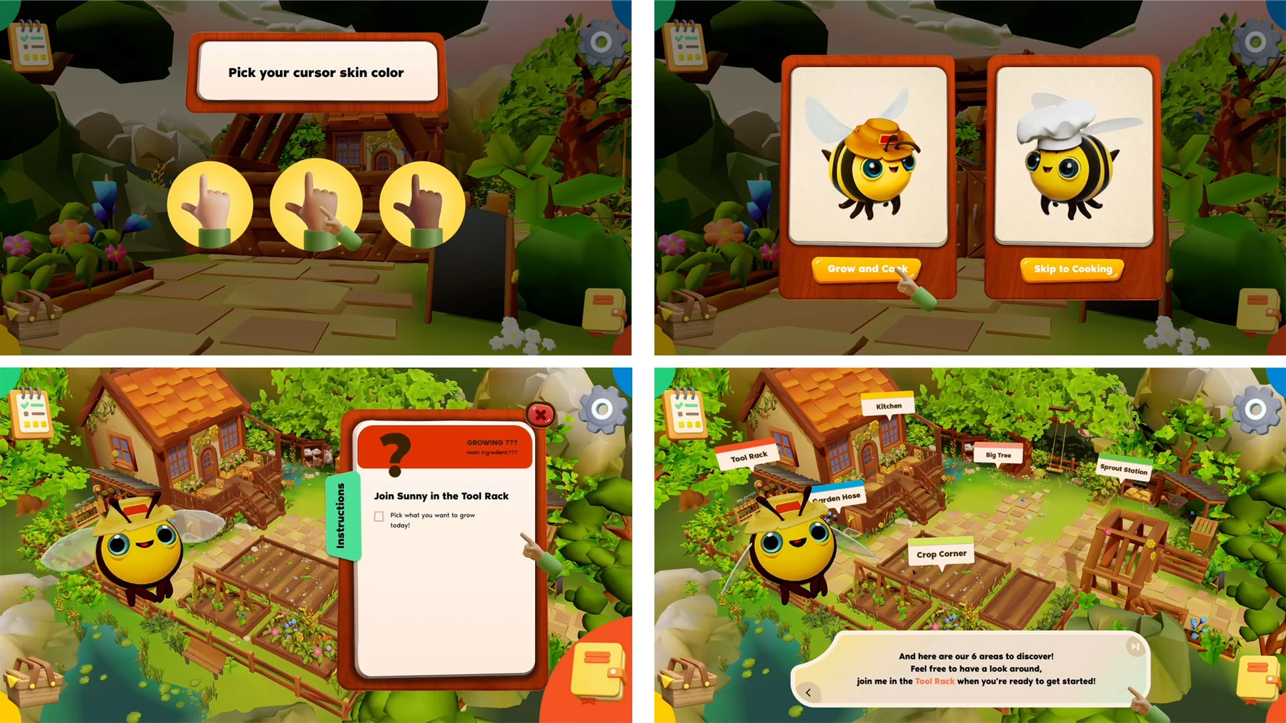 Sunny's Bee-utiful Food Adventure setup screen