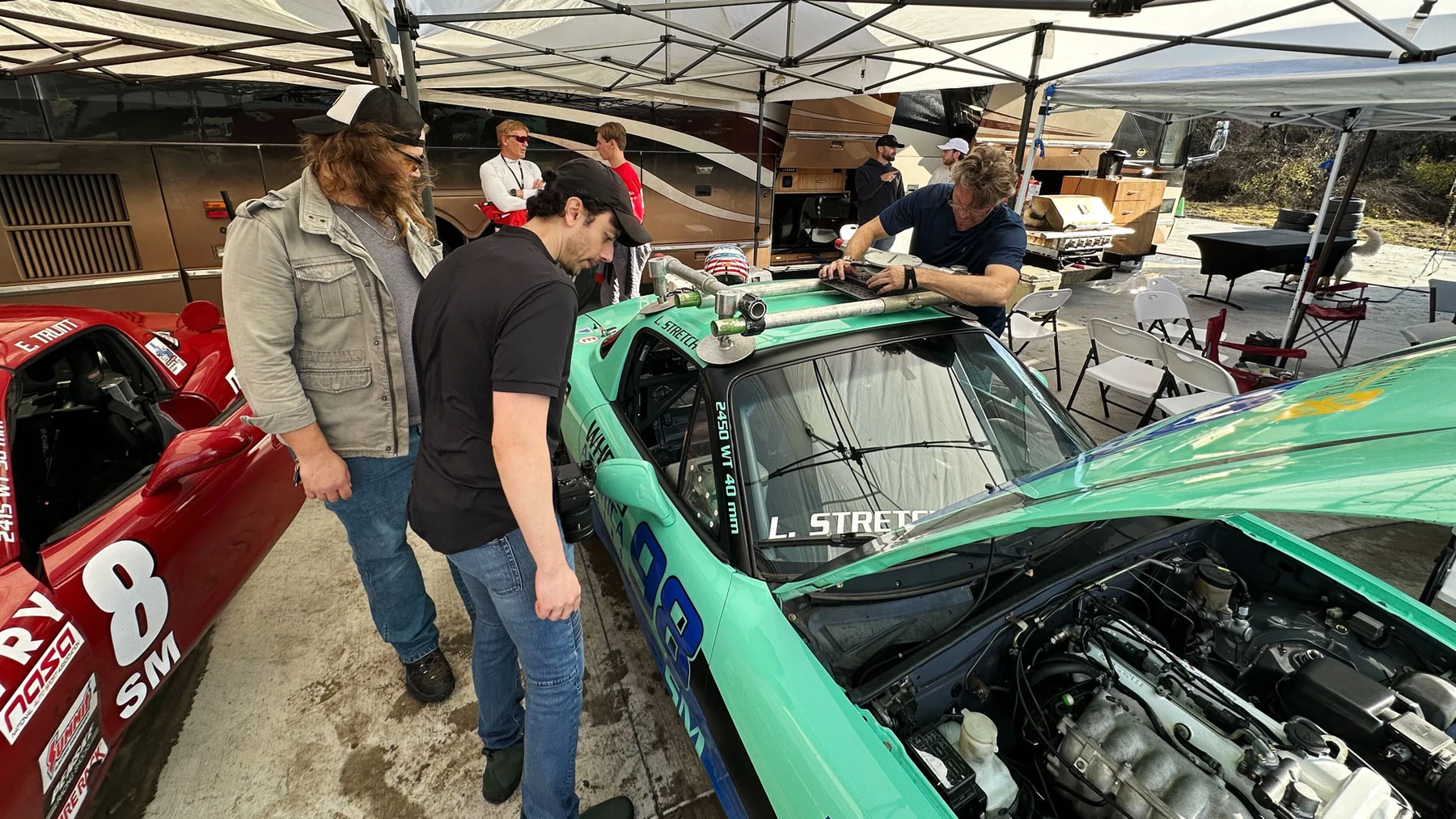Preparing the immersive camera rig on Max’s race car