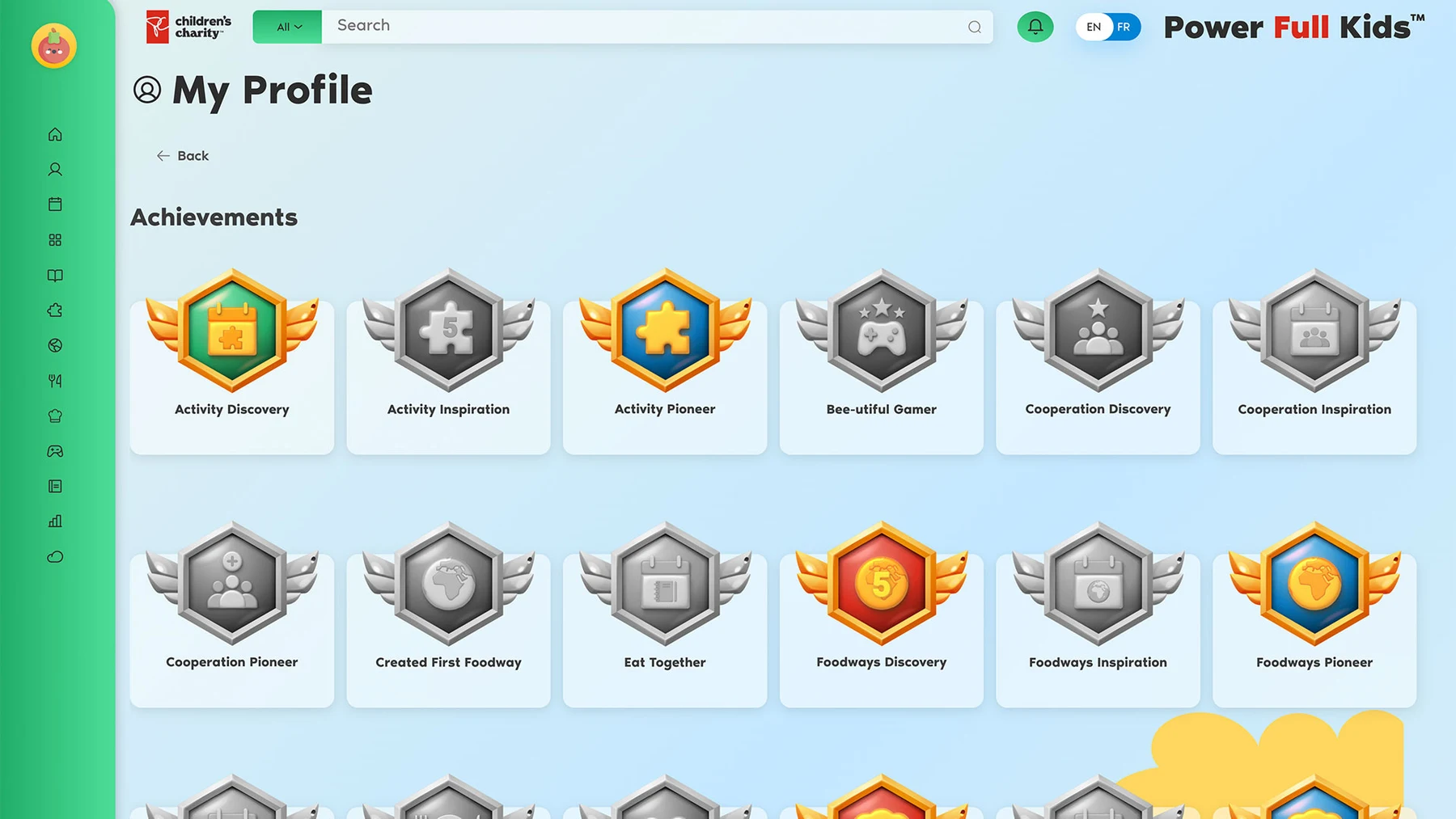 Power Full Kids reward achievements badges
